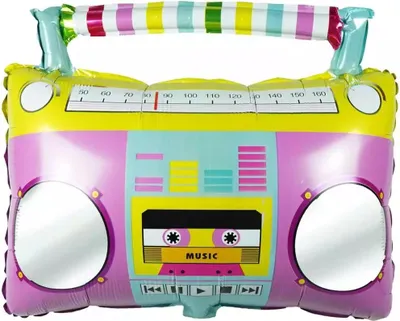 Zdjęcie produktu dla Balon foliowy w kształcie boomboxa 48 x 40 cm