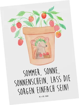 Produktbild von Mr. & Mrs. Panda Postkarte Sommerfreude - Weiß - Geschenk, Winter, Summer Feelings, Sommergefühle, Kuscheln, Motive, Designs, Grußkarte, Vibes, Ansichtskarte, bildkarte