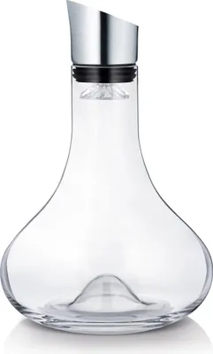 Produktbild von Blomus Alpha Dekantierkaraffe, Weinkaraffe, Glaskaraffe, Edelstahl Matt, Klarglas, H 26.5 cm, Ø 18 cm, 63570