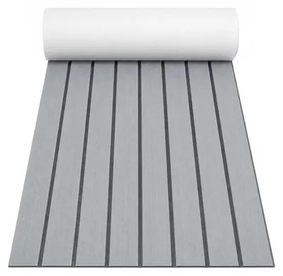 Produktbild von Vigevee Bodenbelag Matte Rutschfest Deck Teppich Teak EVA Schaum Yacht Bodenmatte Selbstklebend Fußboden Deck Matte Hellgrau 240x45cm