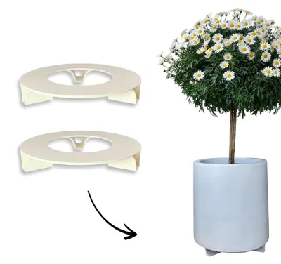 Immagine prodotto di Omgoods - Set di 2 sottovasi per vasi, color crema, 27 cm