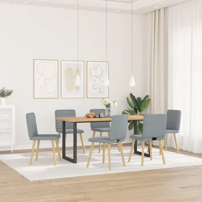 Produktbild von vidaXL Esszimmerstühle 6 Stk. Hellgrau Stoff