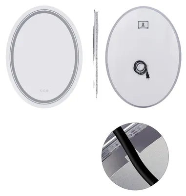 Image de Miroir de salle de bain, éclairage LED, fonction anti-buée, dimensions 500x700 mm