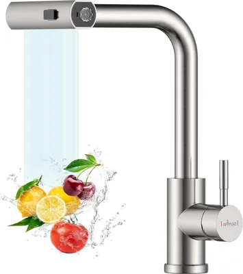 Produktbild von APPASO Wasserhahn Küche Ausziehbar Wasserfall Edelstahl Gebürstet 3 Strahlarten