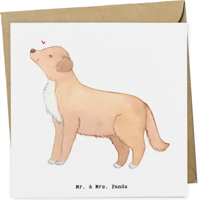 Produktbild von Mr. & Mrs. Panda Klappkarte Nova Scotia Duck Moment - Weiß - Geschenk, Retriever, anlasskarte, Grußkarte, Glückwunschkarte, faltkarte, doppelkarte, Tolling