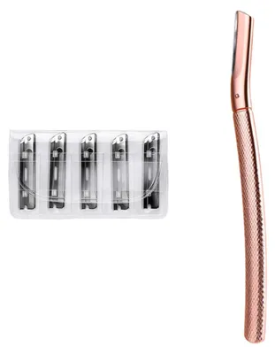 Produktbild von INF Zink-Augenbrauenrasierer 15.3cm Mikroklinge mit Ersatzklingen Roségold
