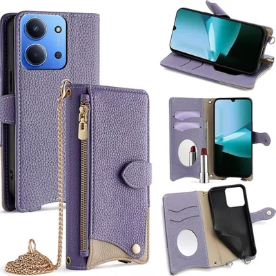 Obrázek produktu pro Pro Xiaomi Redmi 15C 5G / 4G Design Crossbody Koženkové ochranné pouzdro Purple