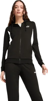 Produktbild von Puma Jogginganzug Damen aus Baumwolle mit Kapuze, Farbe:Schwarz, Größe:S