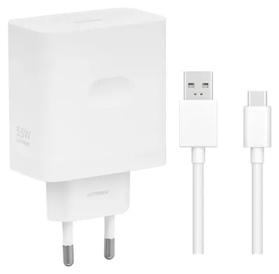 Produktbild von Original Realme 33W Vooc SuperDart Ladegerät USB Adapter Netzteil mit USB A zu C Ladekabel
