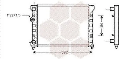 Produktbild von VAN WEZEL 58002029 Kühler Wasserkühler Motorkühler für VW GOLF III (1H1) Vento (1H2)
