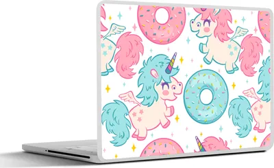 Produktbild von MuchoWow® Laptop Aufkleber Sticker Cover Einhorn - Donut - Baby 25x18 cm - Laptop-Deko