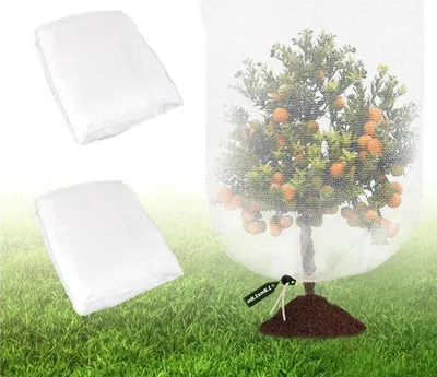 Produktbild von Insektennet für Obstbäume, Gemüse und Blumen, 18x18m, mit Rittsverschluss und Zugseil, Vogelschutz, Balkonpflanzen, 2er Set