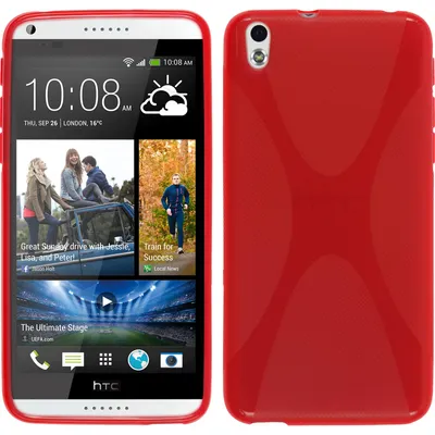 Produktbild von PhoneNatic Case kompatibel mit HTC Desire 816 - rot Silikon Hülle X-Style + 2 Schutzfolien