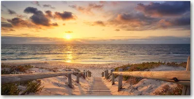 Produktbild von Tulup® Leinwandbild - 140x70 cm - Wandkunst - Drucke auf Leinwand - Leinwanddruck  - Landschaften - Gelb - Weg zum Strand