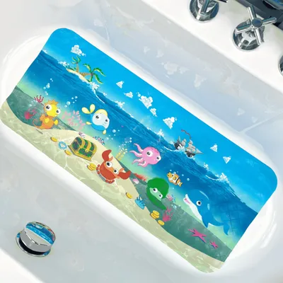 Produktbild von Badewannenmatte Antirutsch, 90 x 40 cm, mit Ozeanschiffen, für die Dusche
