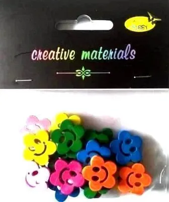 Produktbild von Guziki drewniane kolorowe kwiatki 20mm 6g
