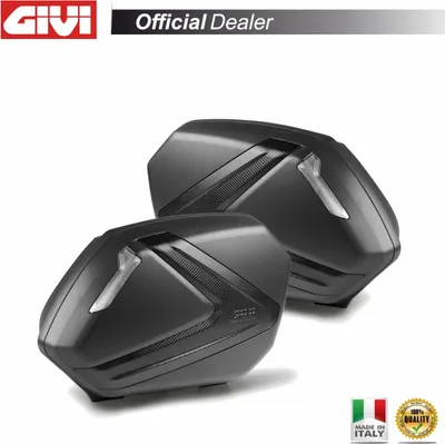 Immagine prodotto di Coppia valigie laterali Monokey Side GIVI V37NN TECH carbon look fumè 37L