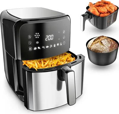 Produktbild von Vandenberg - Heissluftfritteuse - 5,5L - 12 Programme - 1700W – Airfryer - Ohne Öl & Fett - Brot & Bratkorb - Antihaft-Beschichtung, Touchscreen, Cool-Touch