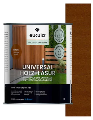 Produktbild von Eukula Universal Holzlasur, 1 Liter, Kastanie