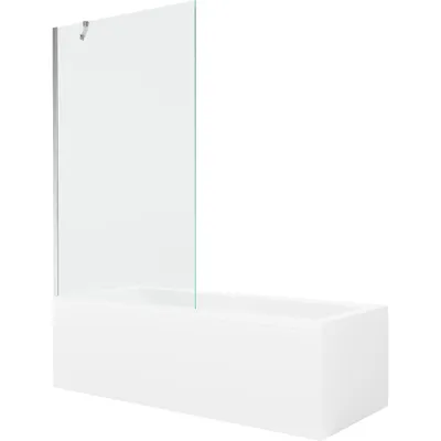 Obrázok produktu pre Mexen Cubik obdĺžniková vaňa 150 x 70 cm s obkladom a 1-krídlovou sprchovou zástenou 100 cm, Transparentné, Chrómová - 550315070