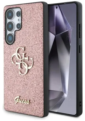 Zdjęcie produktu dla Etui Guess Glitter Metal Logo do Samsung Galaxy S25 Ultra różowy