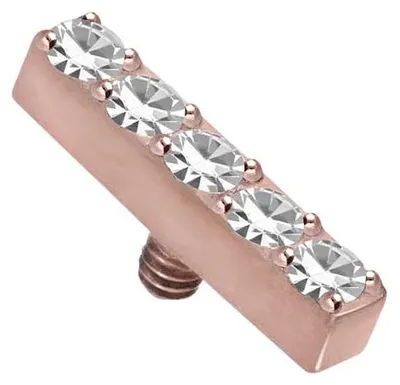 Produktbild von Titan Dermal Anchor Aufsatz KRISTALLBALKEN RoséGold 8 x 2 mm (5 Kristalle)