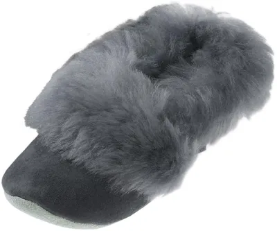 Produktbild von Harrys-Collection Damen Lammfell Hausschuhe Ballerina, grau, 36