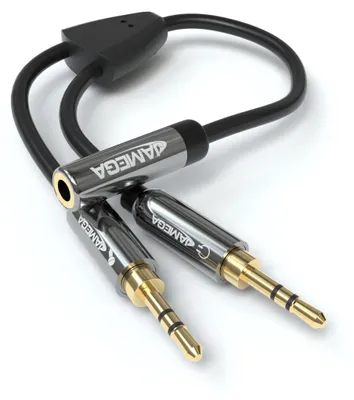 Produktbild von 0,2m Audio Splitter Kabel Y-Adapter Headset Aux Y Verteiler Stereo Y Adapter