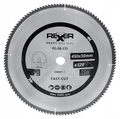 Produktbild von REXXER Kreissägeblatt Holz 450x30mm 120 Zähne Hartmetall