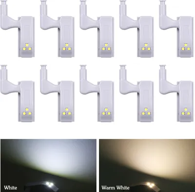 Produktbild von 10 STueCKE LED Sensor Scharnier Licht Lampe fuer Kuechenschrank Schrank Schrank Kleiderschrank Weiss