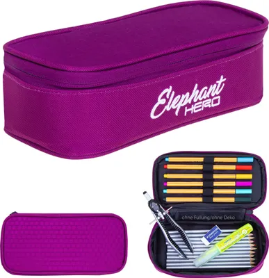 Produktbild von Mäppchen Box Elephant Hero Signature Federmäppchen Federtasche Pennal Schülermäppchen Stiftemäppchen Stiftebox Stifteetui pencil case Mädchen Large 12996 Wild Berry Lila Violett