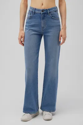 Zdjęcie produktu dla Jeans Luźne Dopasowanie Wysoki Stan Szeroka Noga 5-Kieszeń | 32W / 28L