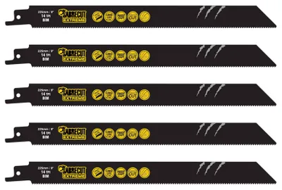5x Reciprosägeblatt 225 mm 14 TPI Bi-Metall für Metall