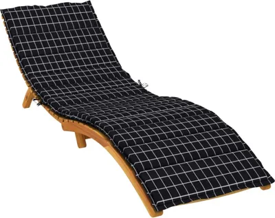 Produktbild von vidaXL Sonnenliegen-Auflage Schwarz Karomuster Oxford-Gewebe