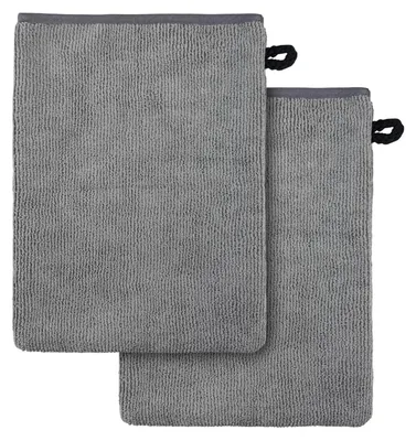 Obrázek produktu pro Sada dvou bavlněných rukavic na mytí, šedé barvy, rozměry 15x21 cm