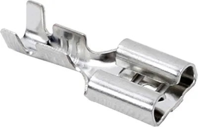 Produktbild von 100x Buchsenkabelschuhe 6,3 mm - Verzinnte Steckbuchse - Schnellanschlussklemme für elektrische Kabel - 100 Stück [05295].