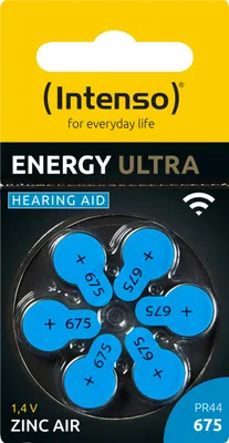 Produktbild von Intenso Hörgeräte-Batterie „Energy Ultra“ – A675 / PR44, 1,45 Volt (60er Pack)