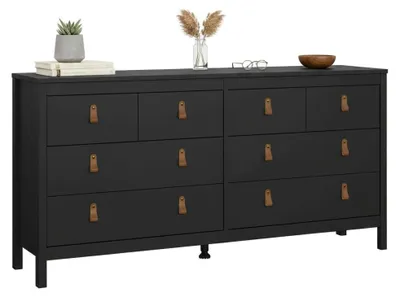 Produktbild von Kommode Kovsova, Wohnzimmerbuffet, Wohnzimmer-Sideboard, Moderne Küchen-Speisekammer, 160x38 h80 cm, Schwarz