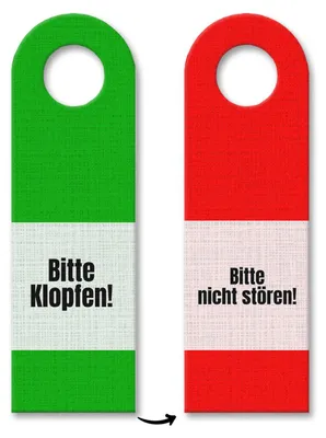 Produktbild von Bitte klopfen - Bitte nicht stören Türhänger in Grün und Rot Türhänger