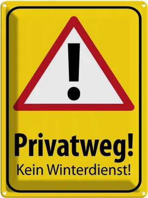 Produktbild von vianmo Blechschild 40x30 cm Privatweg kein Winterdienst Warnschild Hinweisschild Sicherheit Vorsicht