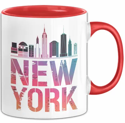Produktbild von New York City USA Tasse Geschenk Lustige Geschenkidee Spruch (Rot)
