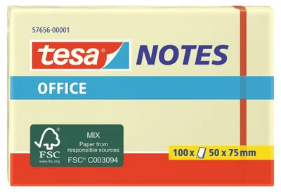 Image de TESA 57656 Post-it Rectangle Jaune 100 feuilles Auto-adhésif
