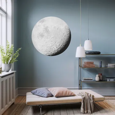 Produktbild von Komar Vlies Fototapete rund und selbstklebend "Luna" - Größe: 125 x 125 cm (Breite x Höhe) - 1 Stück