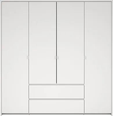 Produktbild von Next Kleiderschrank 4 Türen 2 Schubladen 197x200cm weiß.