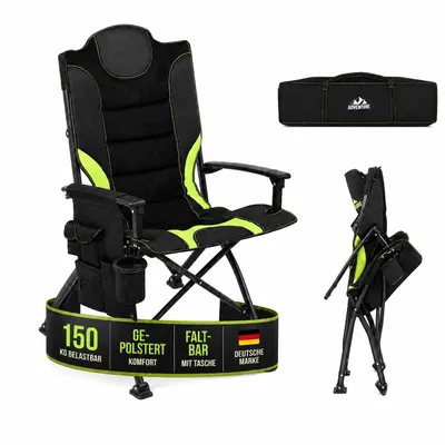 Produktbild von ONBEST Campingstuhl faltbar | 150 kg | inklusive Tragetasche | Rückentasche | Stahlgestell | Wasserabweisend
