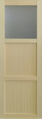 Image de Porte Coulissante bois Ayous 2 Panneaux + 1 Vitrage H204 x L83