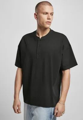Produktbild von Urban Classics Oversized Henley Kurzarm-t-shirt Schwarz S Mann Schwarz S