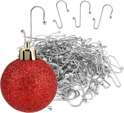 Productafbeelding van 100 stuks kerstboomhaakjes - Boomhaakjes voor kerstboomdecoraties - 3,7 cm kleine S-haakjes voor kerstballen en kerstdecoraties - geschikt voor kerstboomversieringen en feestdecoraties - zilver