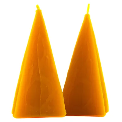 Naturra Pyramidenkerzen 4er Set aus reinem Bienenwachs handgefertigte Motivkerzen