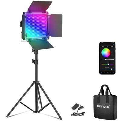 Produktbild von NEEWER Upgraded RGB LED Studio Videolicht mit Stativ Stander, App Steuerung 50W